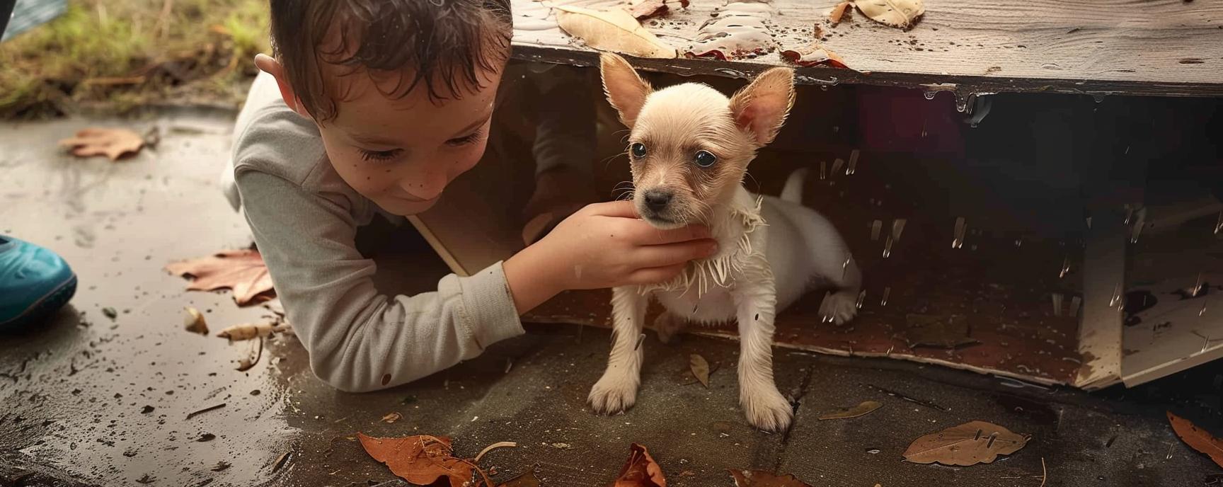 El rescate sigiloso de un cachorro callejero por parte de un