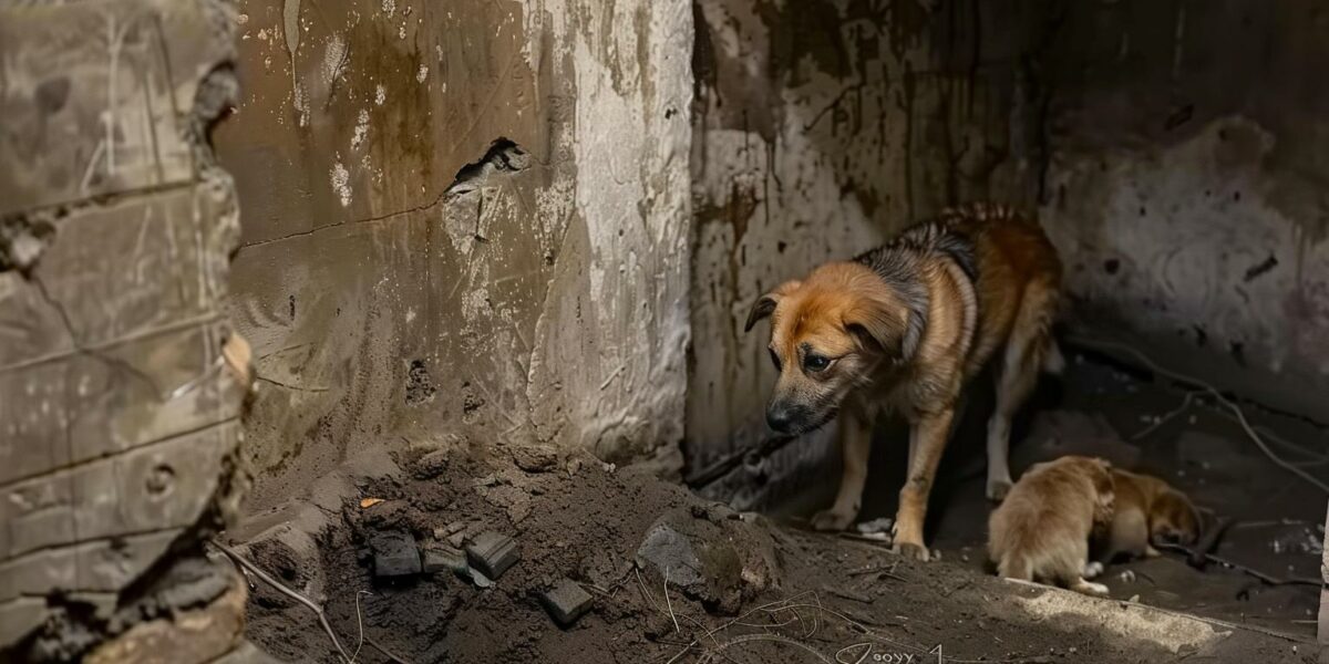 Mother Dog's Desperate Fight to Save Her Puppies from a Dark Pit