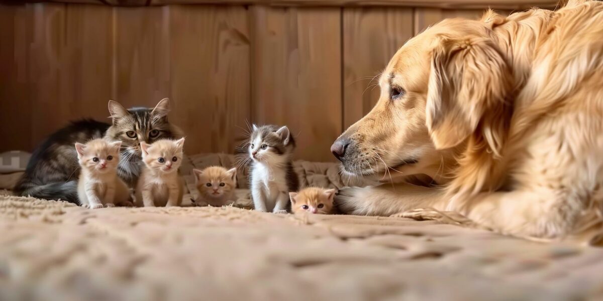 Unexpected Friendship: Dog Cares for Newborn Kittens in Touching Encounter