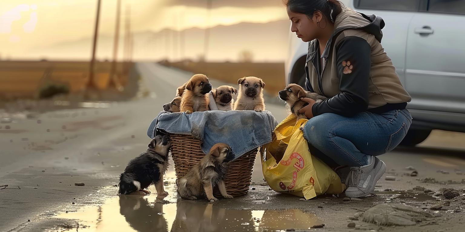 Abandoned Puppies Found in Laundry Basket: A Tale of Desperation and Hope